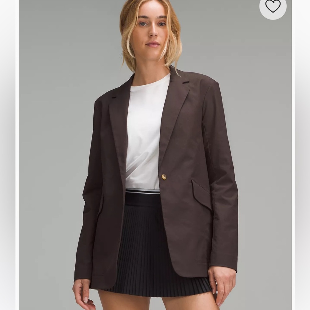 NWT lululemon relaxed twill blazer in espresso size small